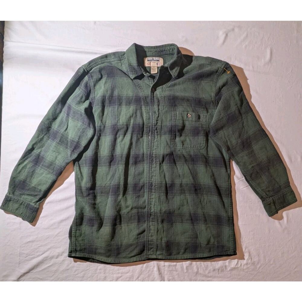 Stormy Kromer Green Plaid Flannel Long Sleeve Work Hunting Cold Weather Shirt